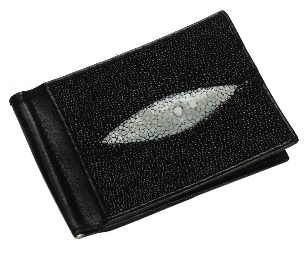 Зажим для денег из кожи морского ската   Ekzotic Leather Черный (ctc 01)