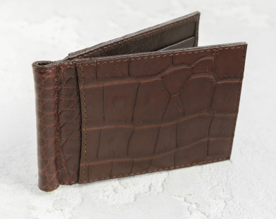 Зажим для денег из кожи крокодила  Ekzotic Leather Коричневый (cc02_1)