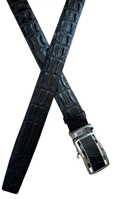 Ремень из кожи крокодила  Ekzotic Leather Черный (crb09)