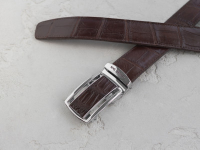Ремень из кожи крокодила  Ekzotic Leather Коричневый (crb09_2)