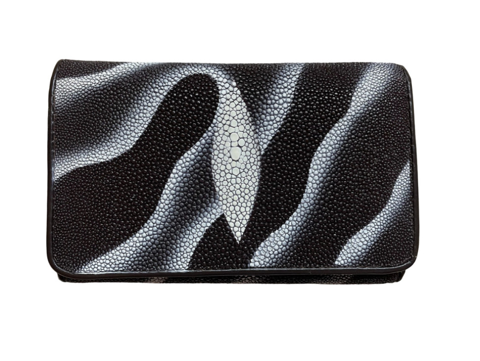 Кошелек из кожи ската  Ekzotic Leather темно-коричневый (stw 18_1)