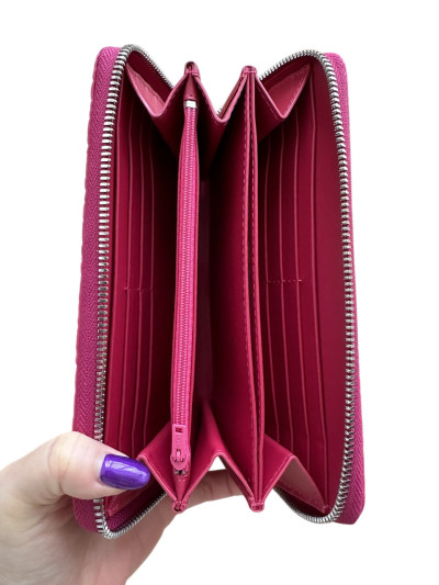 Гаманець жіночий рожевий на блискавці зі шкіри крокодила Ekzotic leather (cw ...