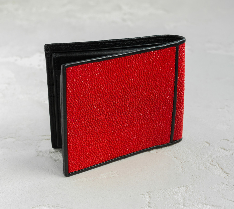 Кошелек мужской из натуральной кожи морского ската Ekzotic Leather Красный (stw 121_1)