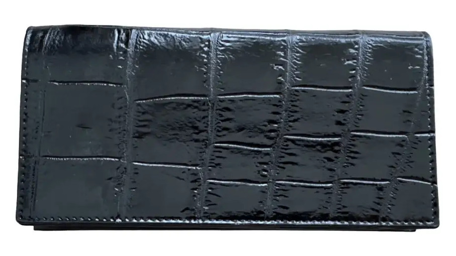 Гаманець портмоне жіночий зі шкіри крокодила Ekzotic leather чорний (cw11_5)
