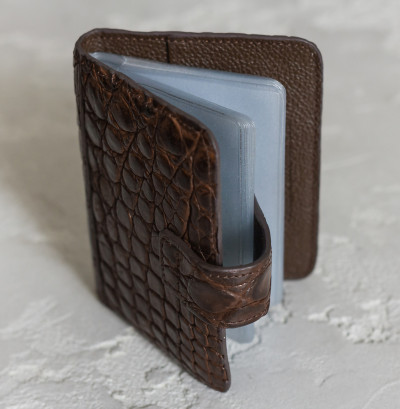 Визитница из кожи крокодила  Ekzotic Leather Коричневый (crc01_1)