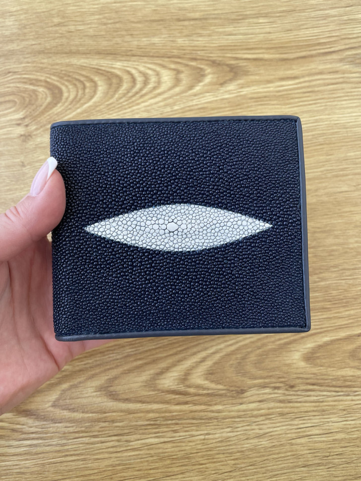 Портмоне мужское Ekzotic Leather  из натуральной кожи морского ската темно-синее