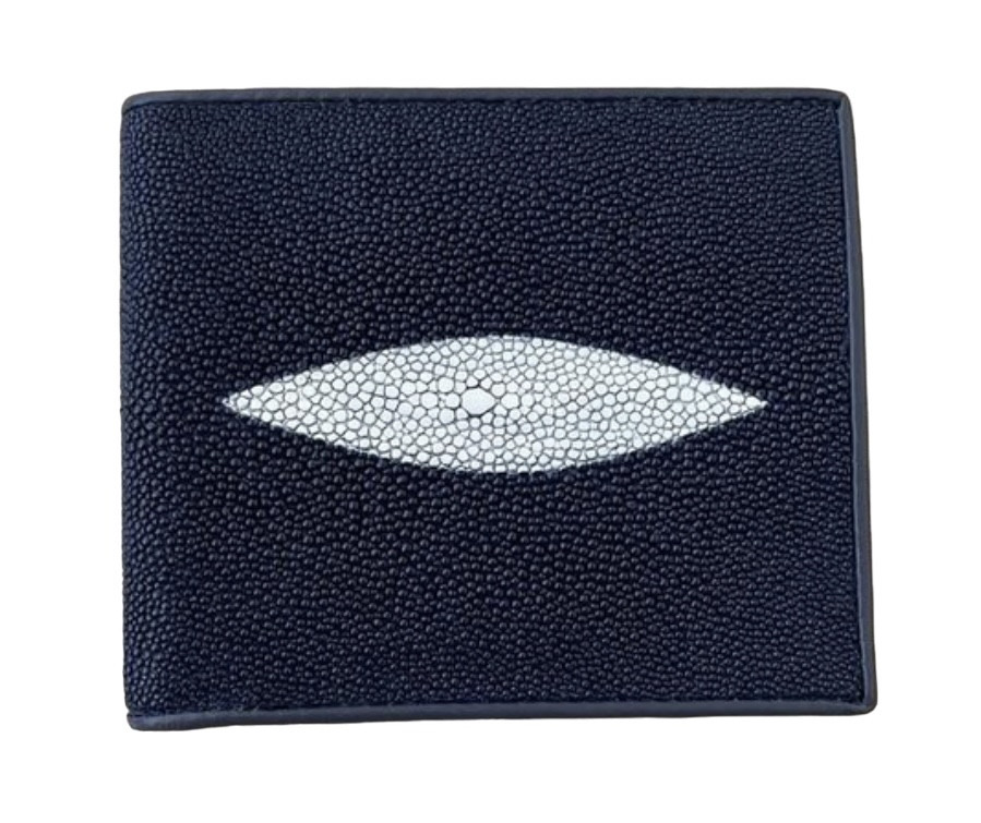 Портмоне мужское Ekzotic Leather  из натуральной кожи морского ската темно-синее