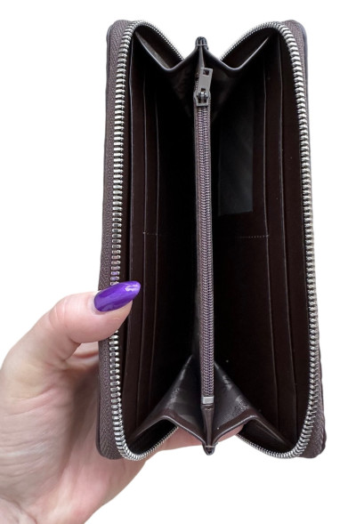 Гаманець із натуральної шкіри крокодила коричневий Ekzotic leather на блиска ...