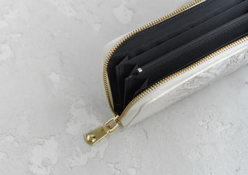 Кошелек из натуральной кожи крокодила Ekzotic Leather Бежевый  (cw 82_1)