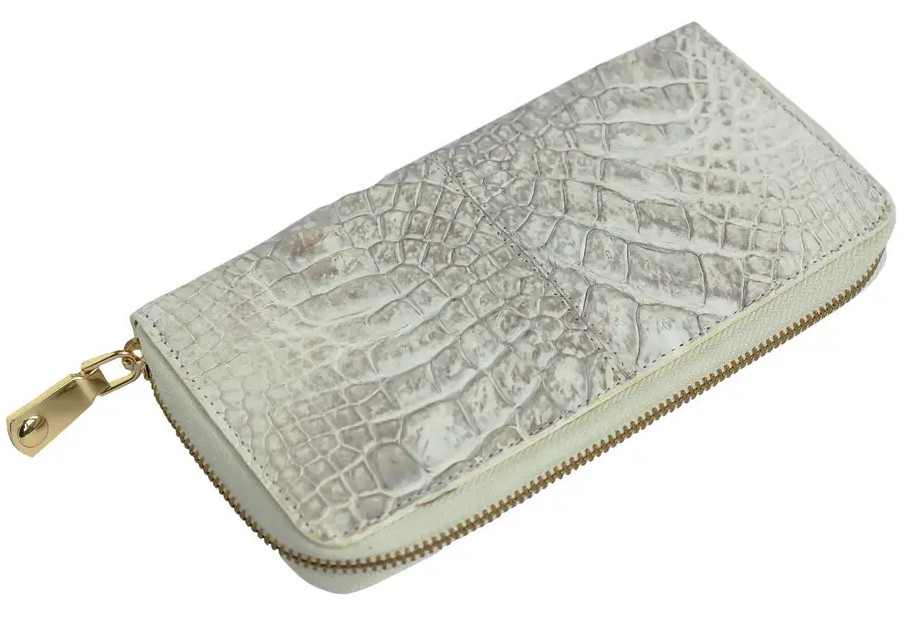 Кошелек из натуральной кожи крокодила Ekzotic Leather Бежевый  (cw 82_1)