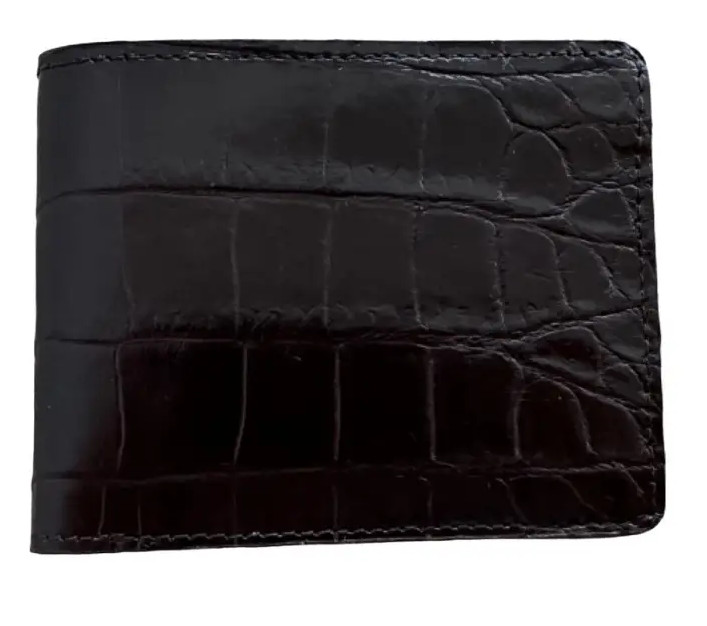 Гаманець із натуральної шкіри крокодила коричневий Ekzotic leather чоловічий (cw20_1)