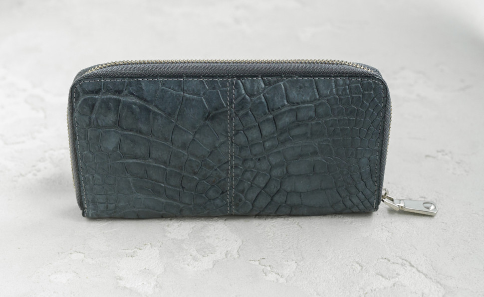 Кошелек Ekzotic Leather из натуральной кожи крокодила Серый (cw 82_2)
