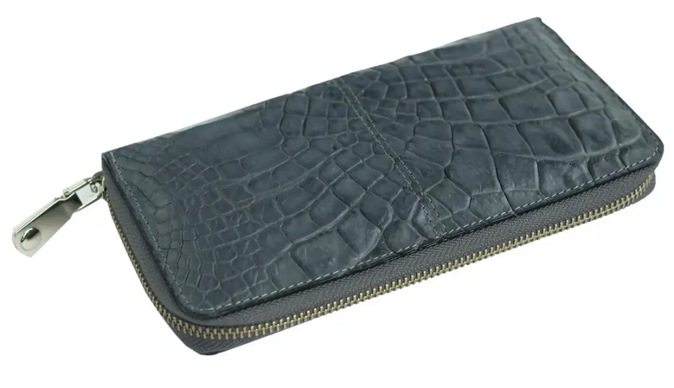 Кошелек Ekzotic Leather из натуральной кожи крокодила Серый (cw 82_2)