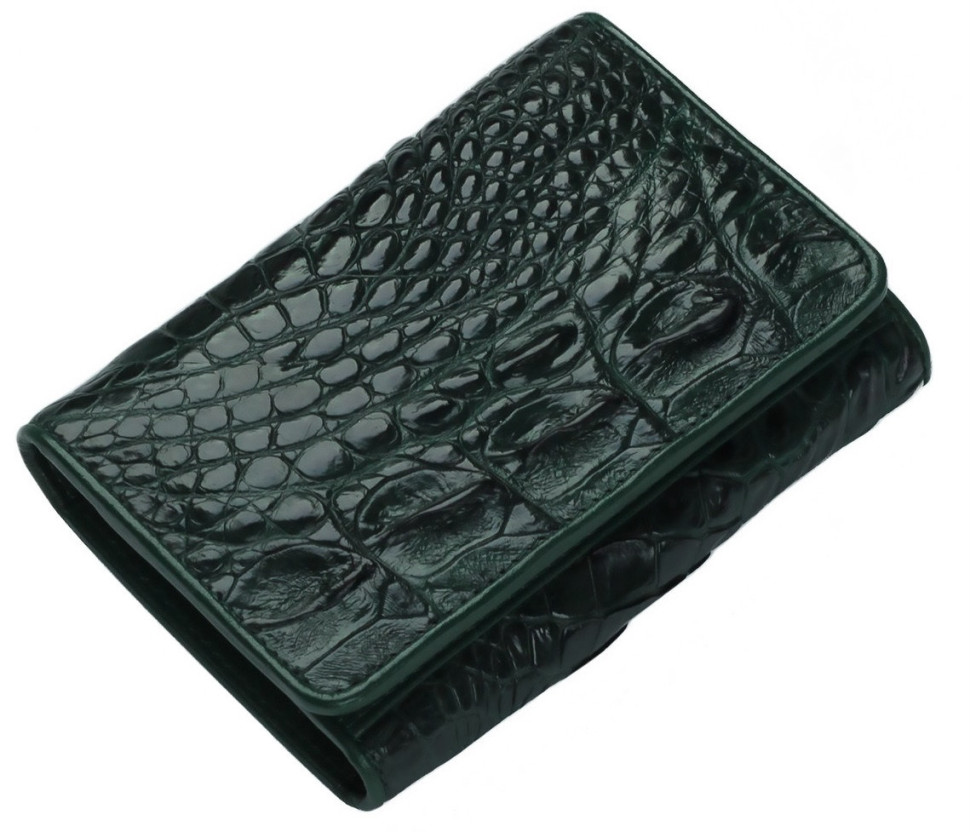 Кошелек женский из кожи крокодила зеленый Ekzotic Leather (cw31)