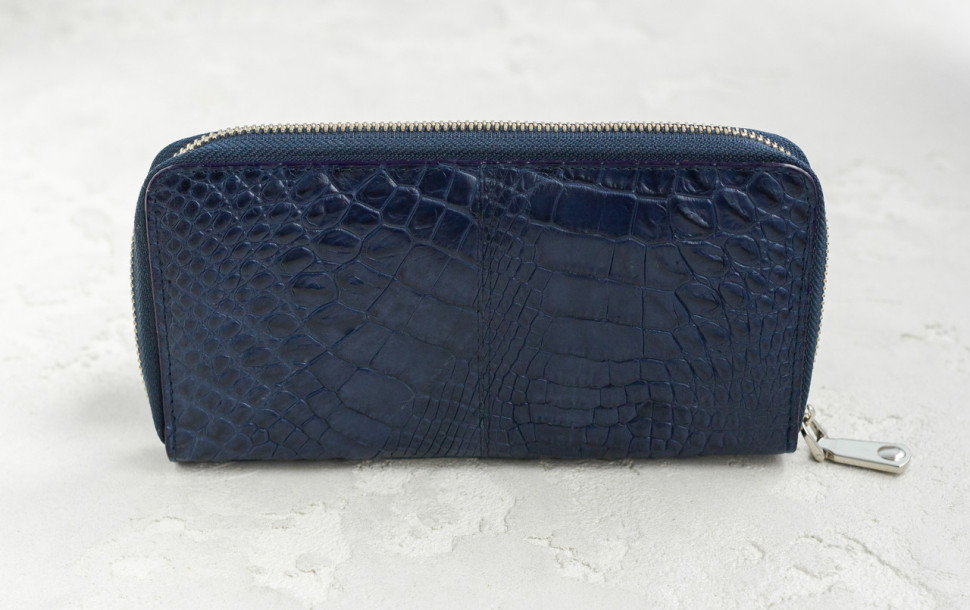 Кошелек Ekzotic Leather из натуральной кожи крокодила Черный  (cw 82_6)