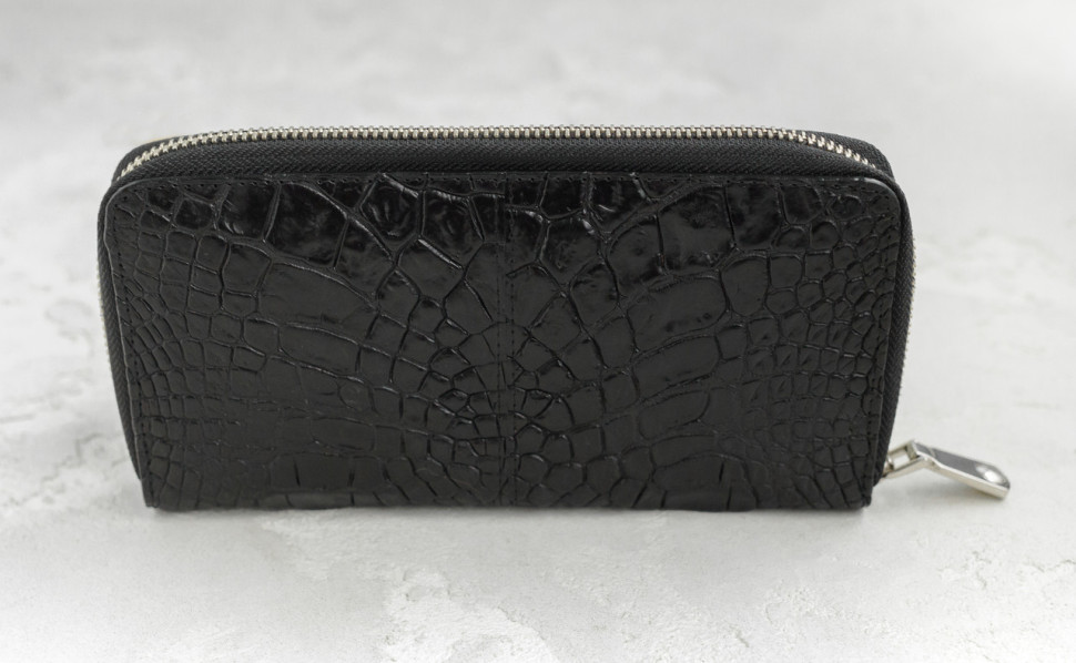 Кошелек-клатч Ekzotic Leather из натуральной кожи крокодила Черный   (cw 28_1)