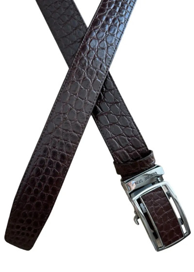Ремінь із натуральної шкіри крокодила коричневий чоловічий Ekzotic leather ( ...