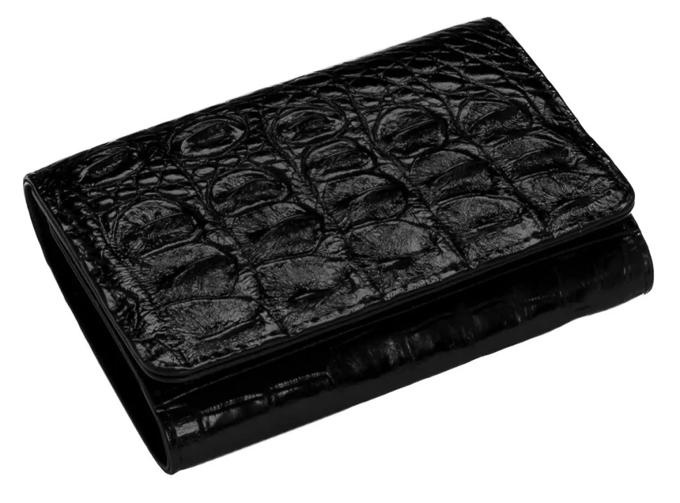Кошелек женский из кожи крокодила Ekzotic Leather Черный (cw32)