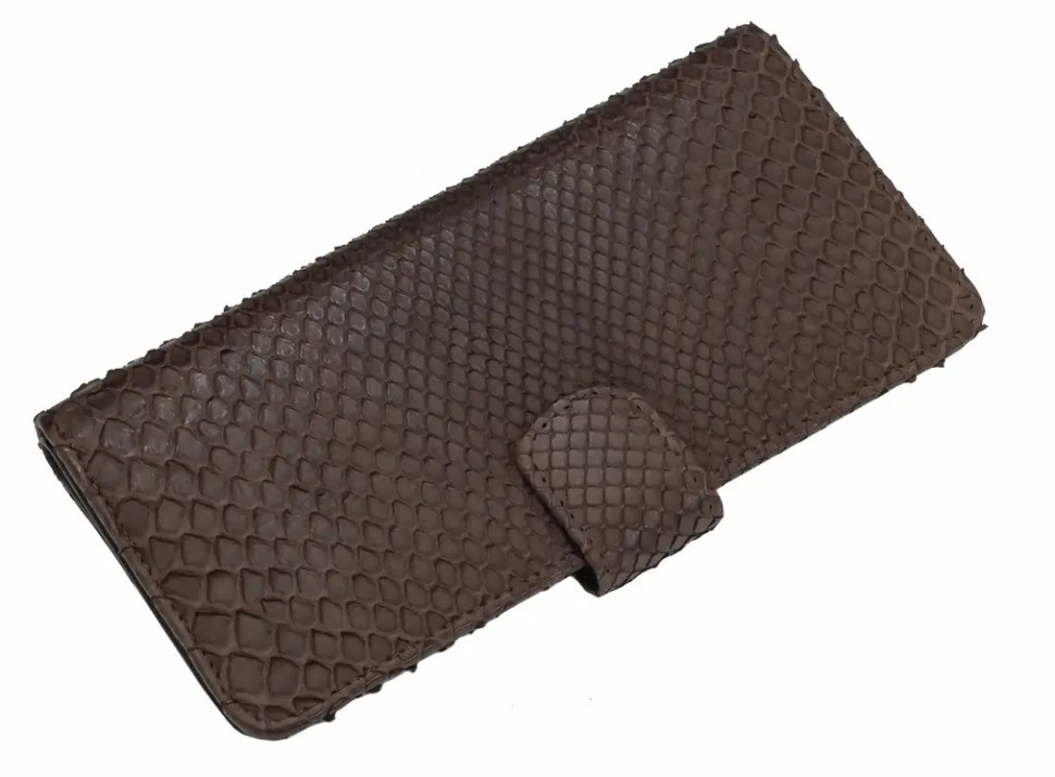 Вертикальное портмоне из питоновой кожи  Ekzotic Leather Коричневый (snw 24)