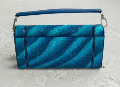 Клатч из кожи морского ската Ekzotic Leather Голубой (sb 52_2)