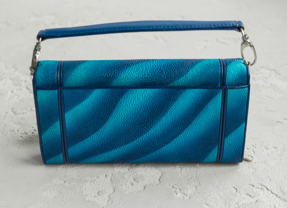 Клатч из кожи морского ската Ekzotic Leather Голубой (sb 52_2)