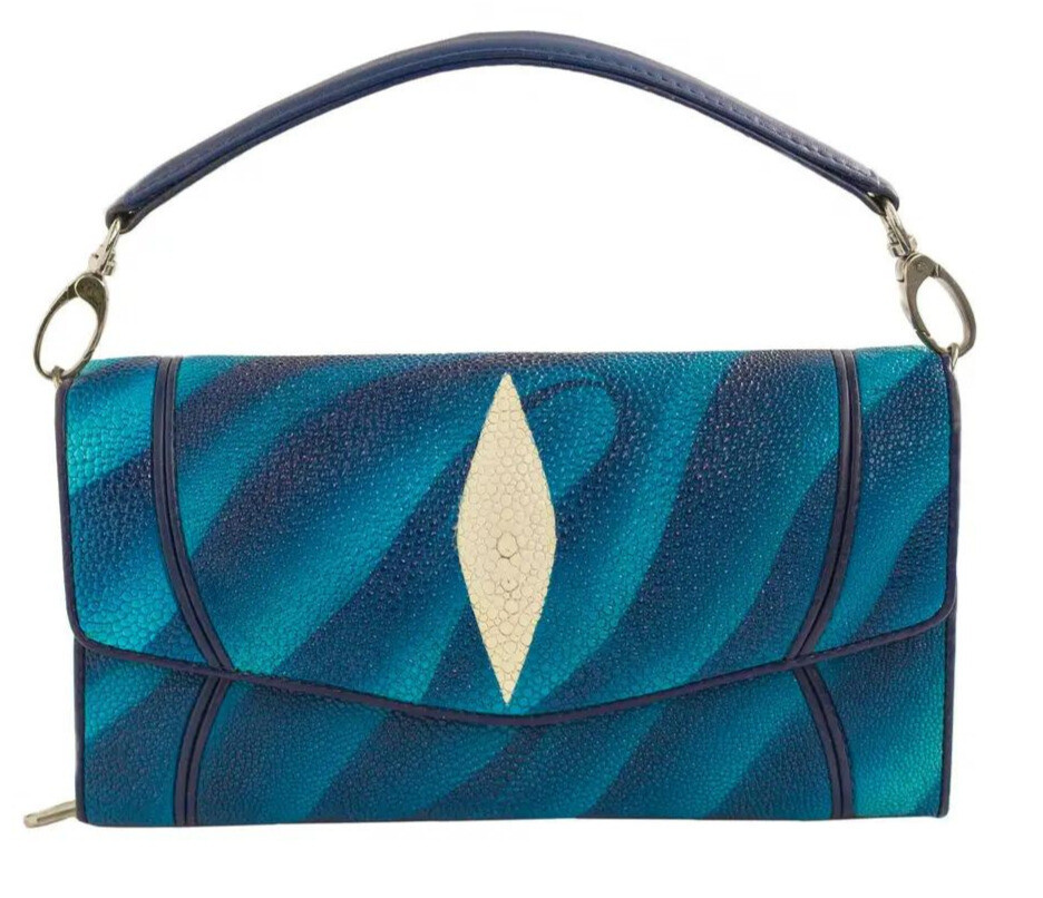 Клатч из кожи морского ската Ekzotic Leather Голубой (sb 52_2)