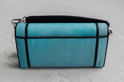 Клатч из кожи морского ската Ekzotic Leather Голубой (sb 52_3)