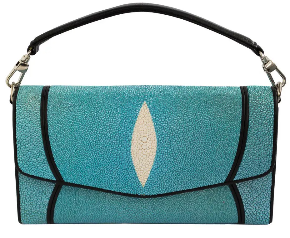 Клатч из кожи морского ската Ekzotic Leather Голубой (sb 52_3)