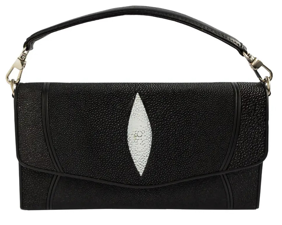 Клатч из кожи морского ската Ekzotic Leather Черный (sb 52_4)