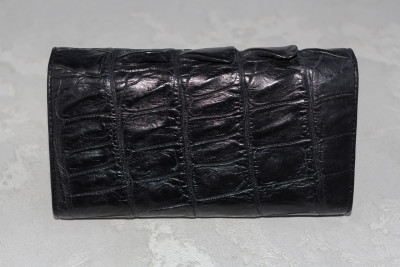 Кошелек из кожи крокодила  Ekzotic Leather черный (cw 18_1)