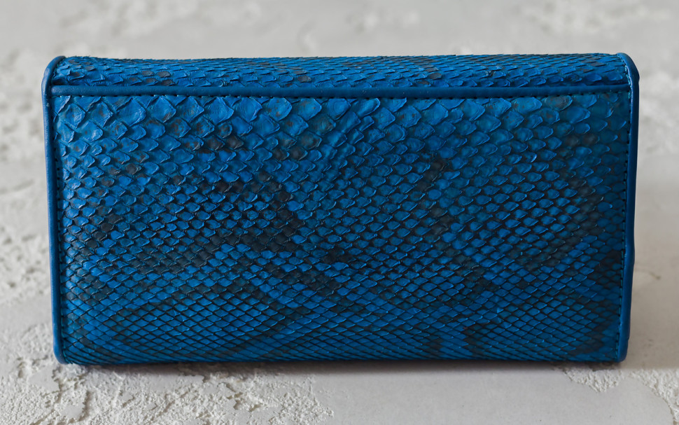 Кошелек из кожи питона Ekzotic Leather Синий (snw26)
