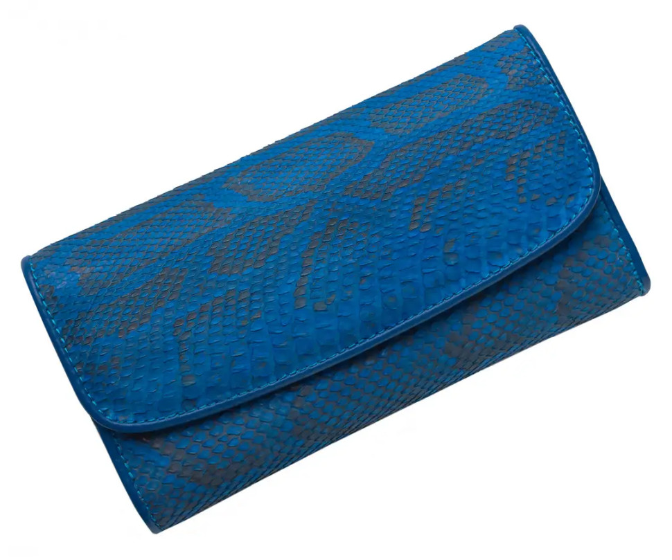 Кошелек из кожи питона Ekzotic Leather Синий (snw26)