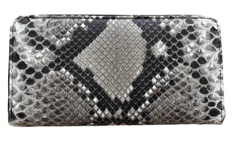 Кошелек из кожи питона Ekzotic Leather серо-бежевый (snw29)