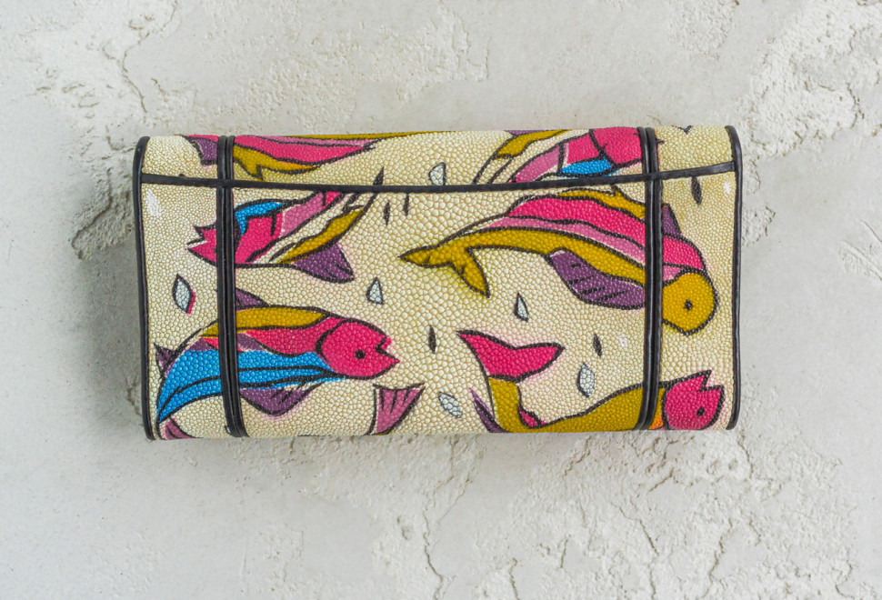 Кошелек из кожи ската Ekzotic leather Рыбки (stw 32_3)