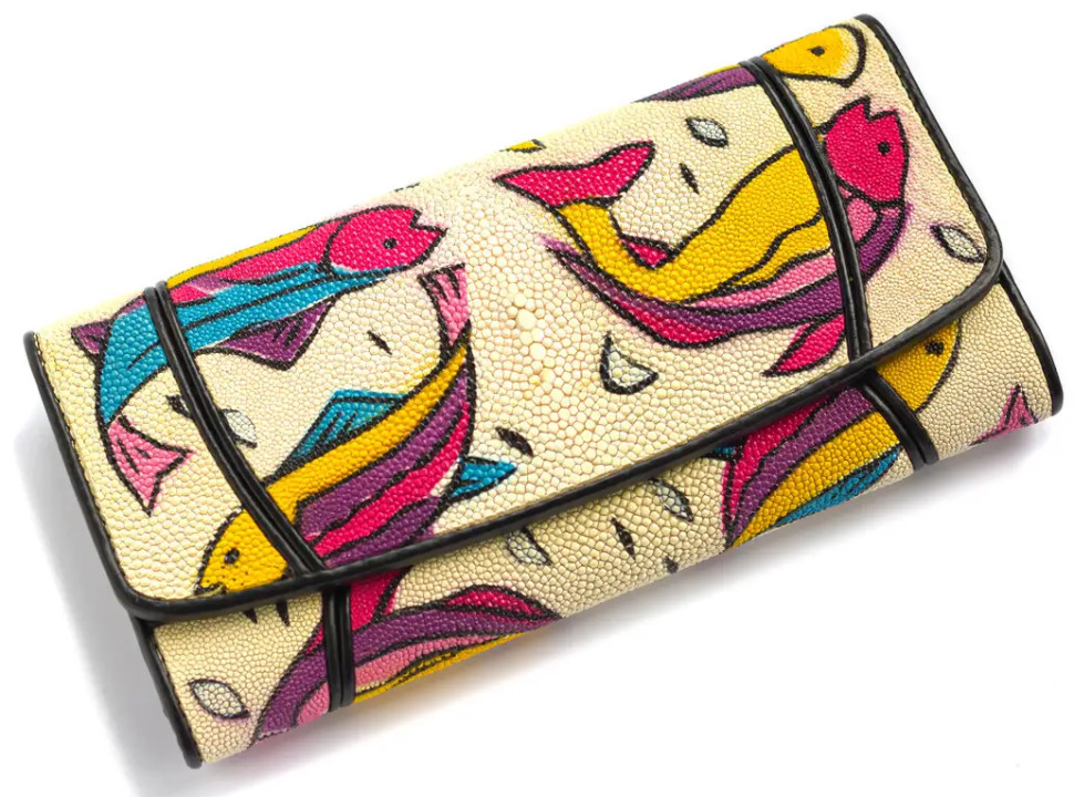 Кошелек из кожи ската Ekzotic leather Рыбки (stw 32_3)