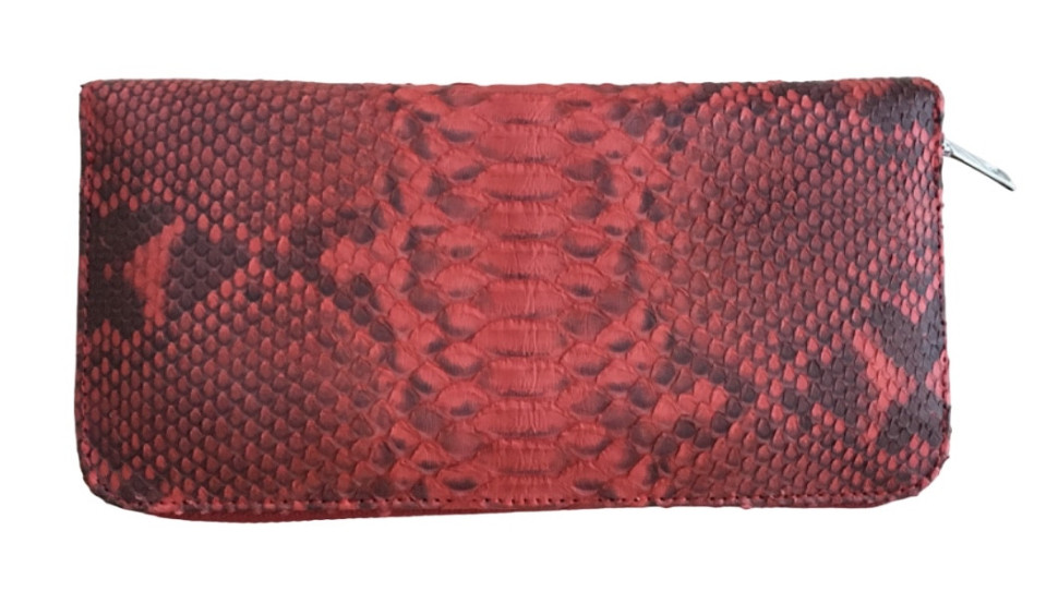 Гаманець портмоне жіночий Ekzotic leather (snw28_3) із натуральної шкіри пітона червоний