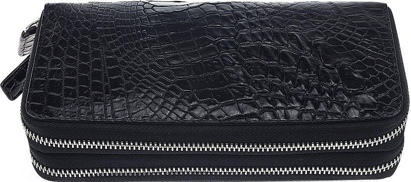 Кошелек-клатч Ekzotic Leather из натуральной кожи крокодила Черный (cw 37)