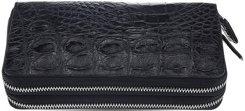 Кошелек-клатч Ekzotic Leather из натуральной кожи крокодила Черный (cw 37)