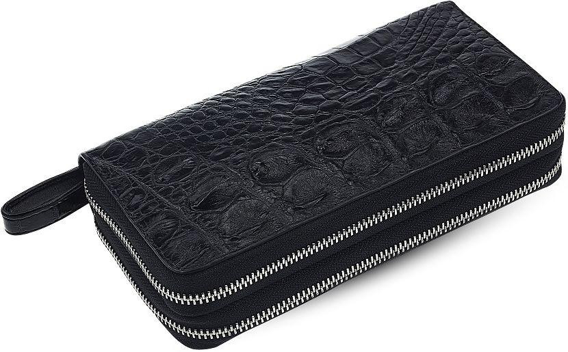 Кошелек-клатч Ekzotic Leather из натуральной кожи крокодила Черный (cw 37)