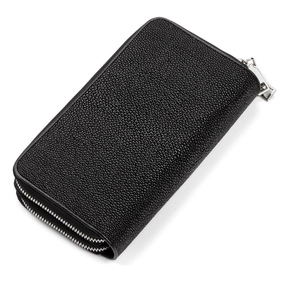 Кошелек- клатч Ekzotic Leather из натуральной морского ската Черный (sb 04_1)