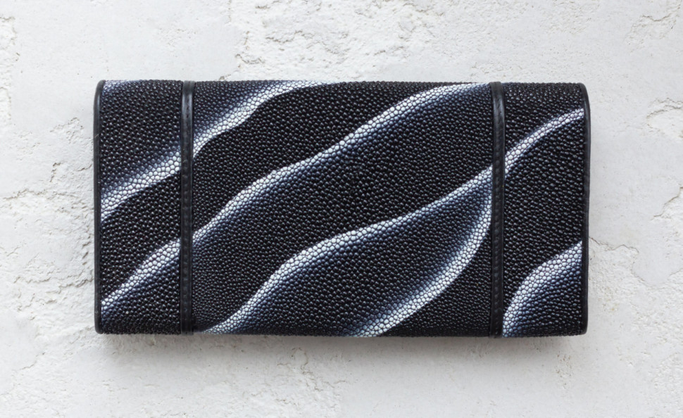 Кошелек из ската  Ekzotic Leather Черный (stw 29_1)