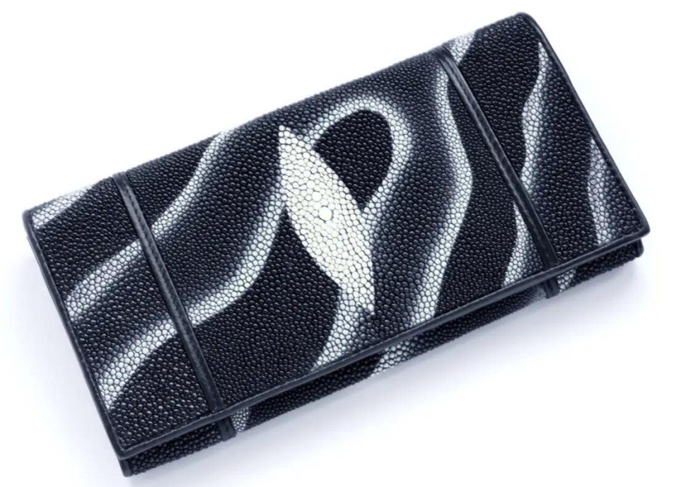 Кошелек из ската  Ekzotic Leather Черный (stw 29_1)