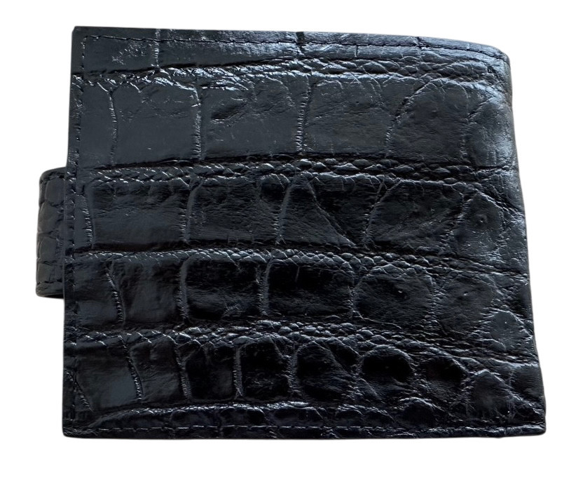Портмоне из натуральной кожи крокодила  Ekzotic Leather Черное   (cw 51)