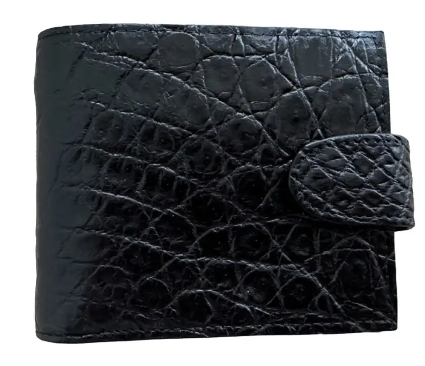 Портмоне из натуральной кожи крокодила  Ekzotic Leather Черное   (cw 51)