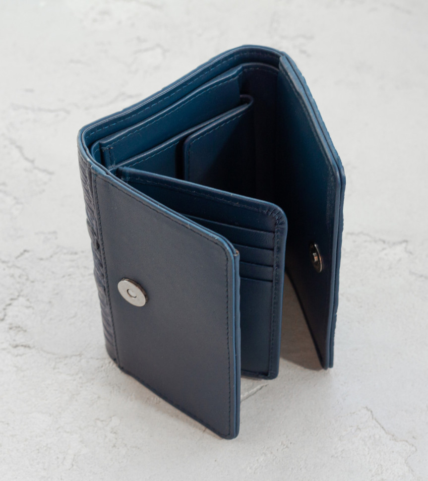 Кошелек женский из кожи крокодила  Ekzotic Leather Синий (cw106_1)