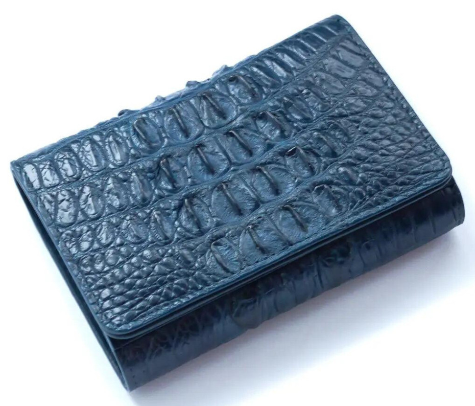 Кошелек женский из кожи крокодила  Ekzotic Leather Синий (cw106_1)