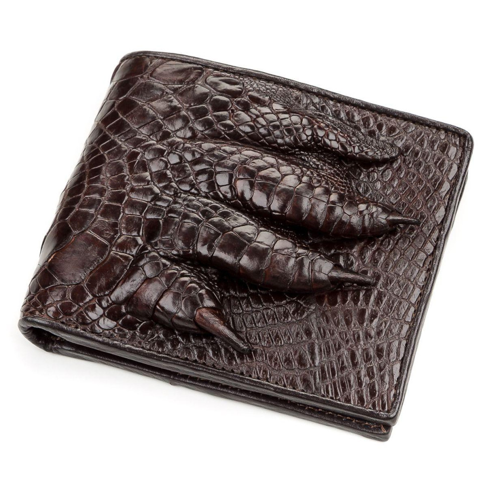 Портмоне из натуральной кожи крокодила Ekzotic Leather Коричневое   (cw 62)