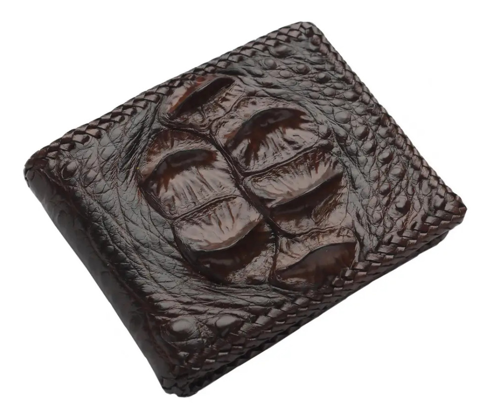 Портмоне мужское из кожи крокодила Ekzotic Leather Коричневое (cw 64)