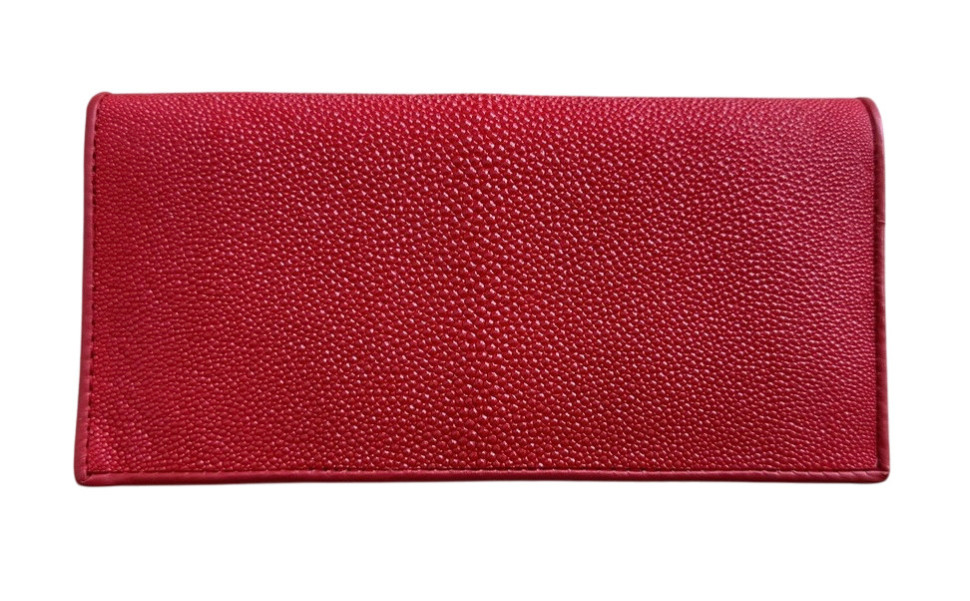 Вертикальне портмоне жіноче Ekzotic leather (stw6) червоне із натуральної шкіри ската