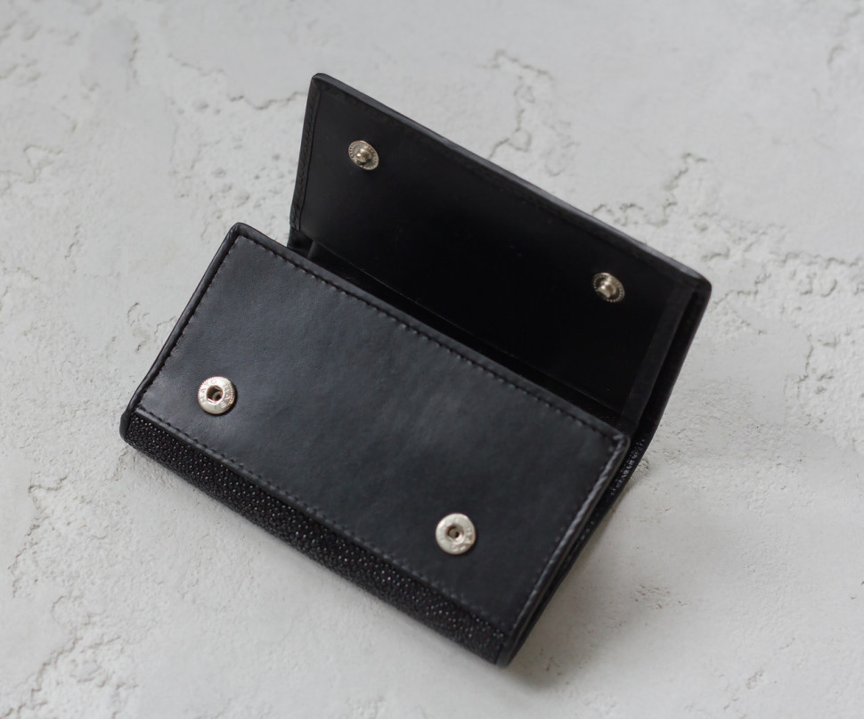 Ключница из кожи морского ската Ekzotic Leather Черная (stk 01)